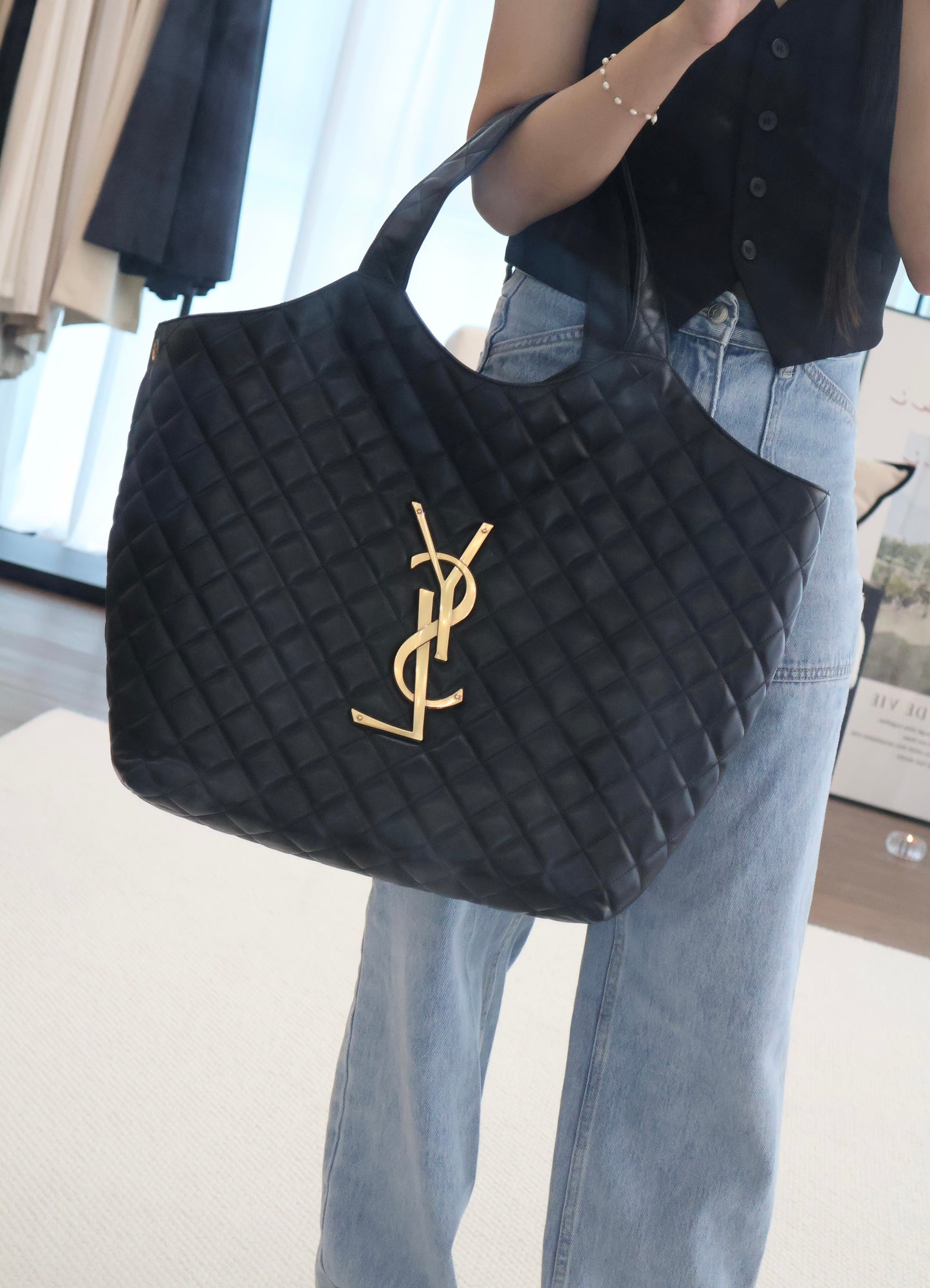 YSL ICARE Shopping Bag Black (Whatsapp for Price & Grade)