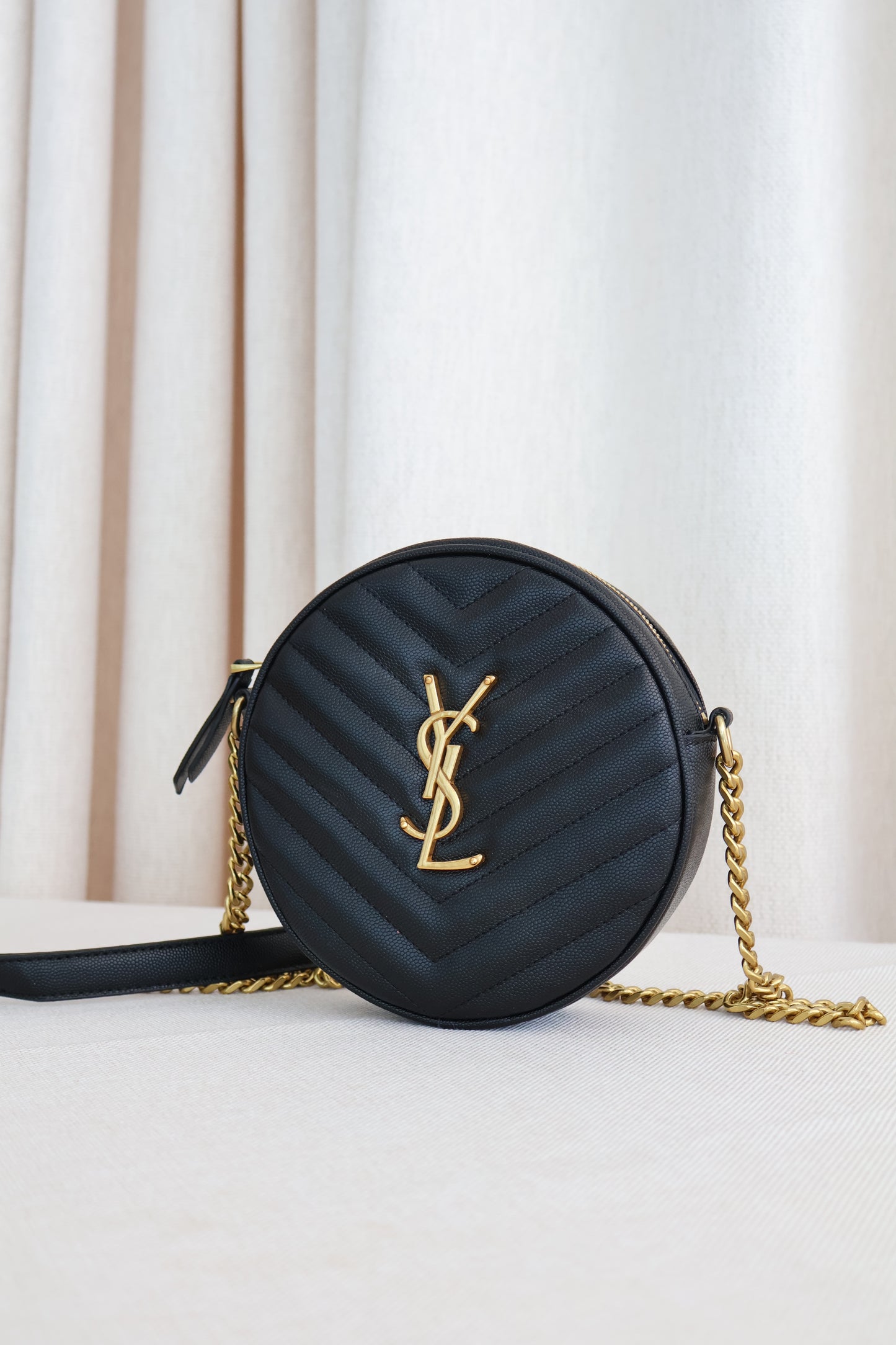 YSL Monogramme Round Bag Black (Whatsapp for Price & Grade)