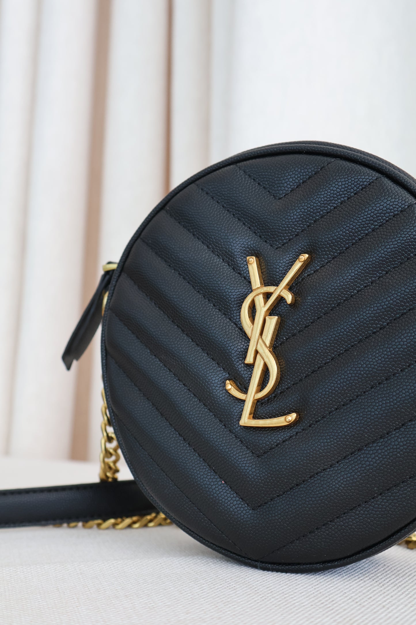 YSL Monogramme Round Bag Black (Whatsapp for Price & Grade)