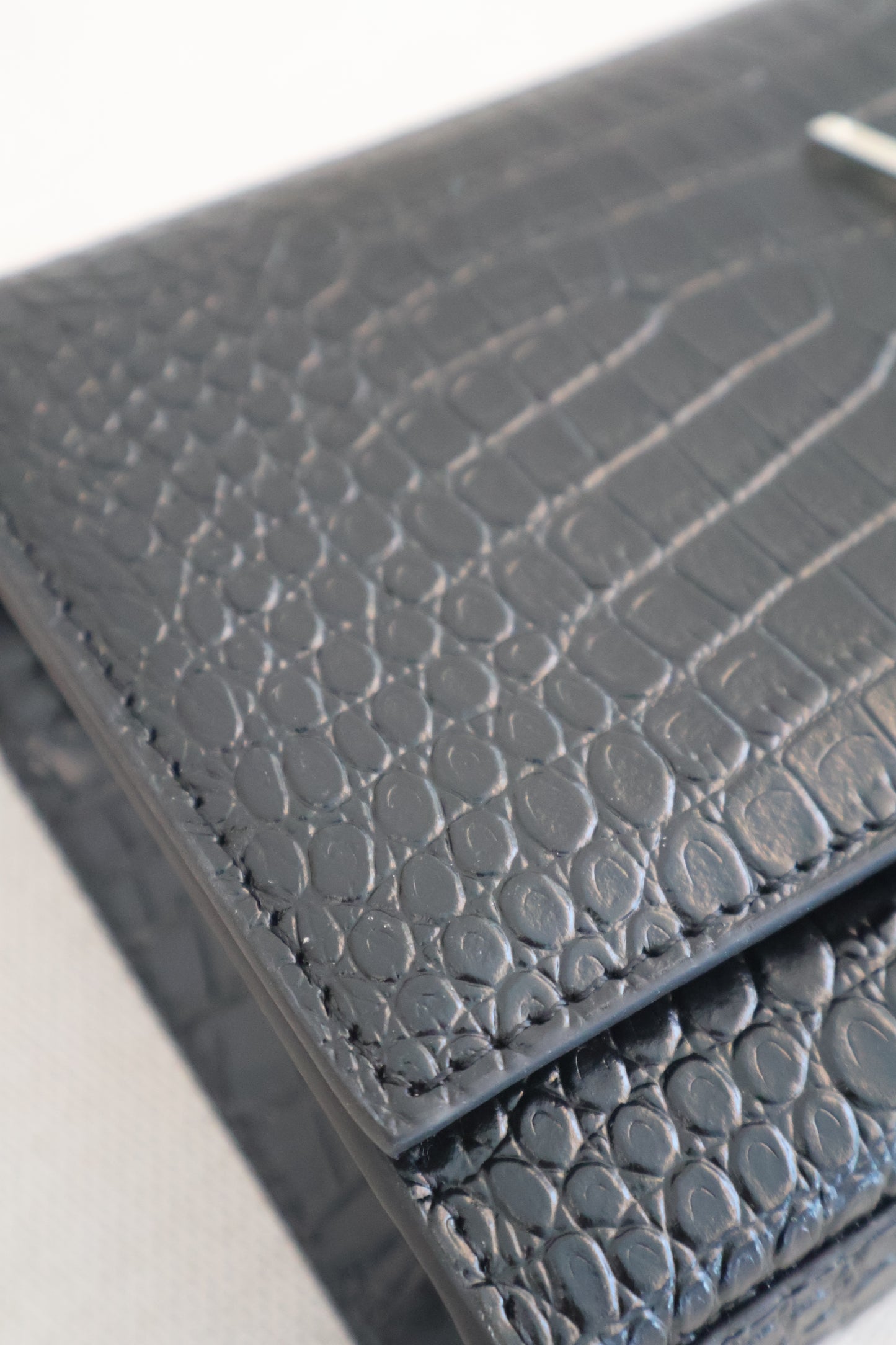 YSL WOC bag Black x Silver Croc Skin (Whatsapp for Price & Grade)