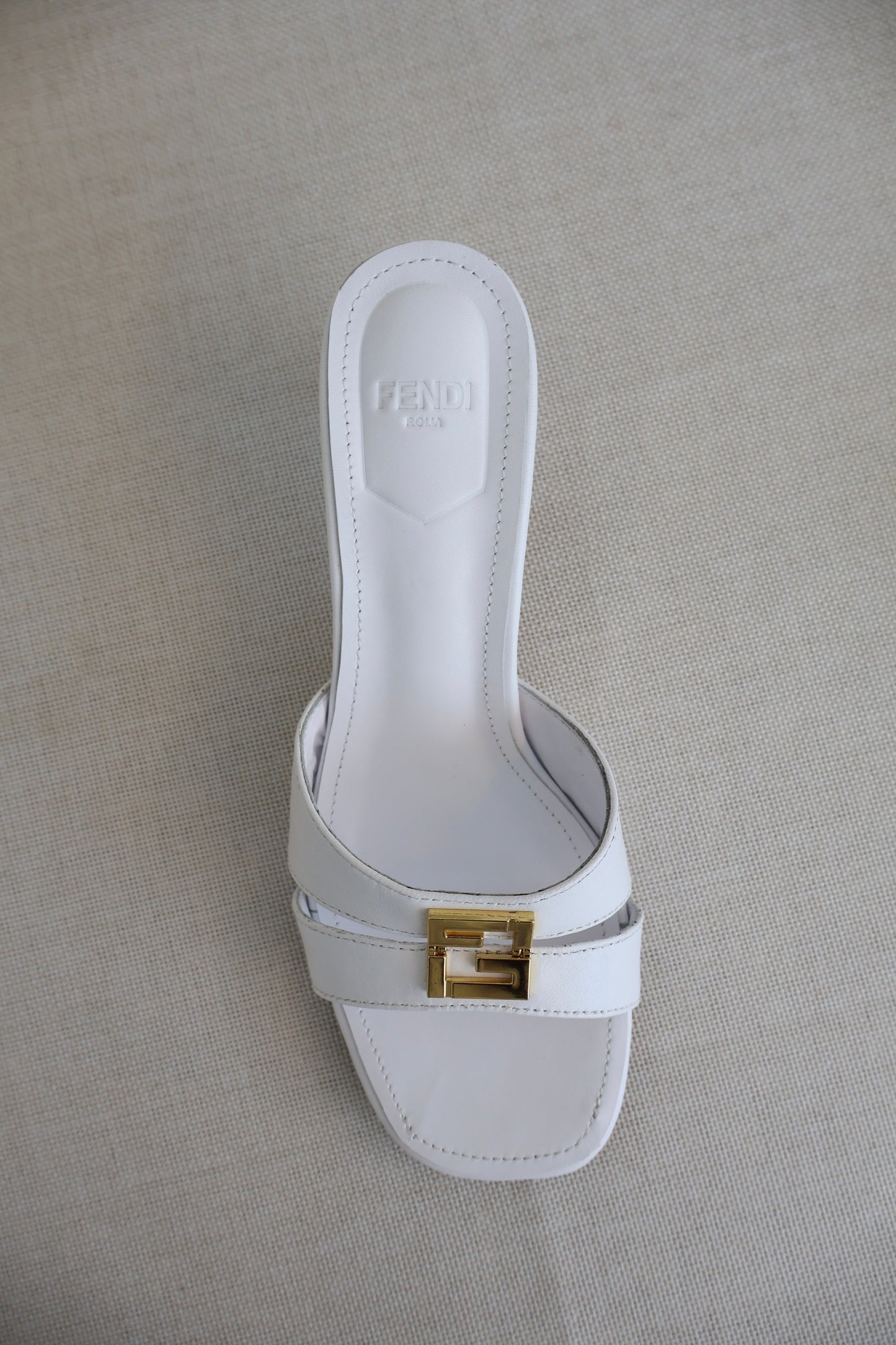 Fendi FFold Heels White (Whatsapp for Price & Grade)
