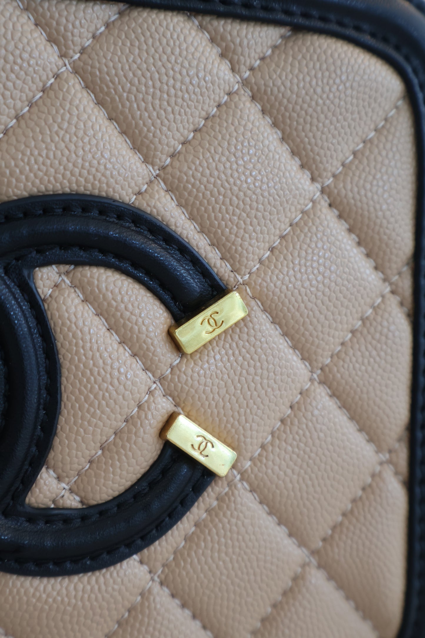 Chanel Vanity Case Beige x Black (Whatsapp for Price & Grade)