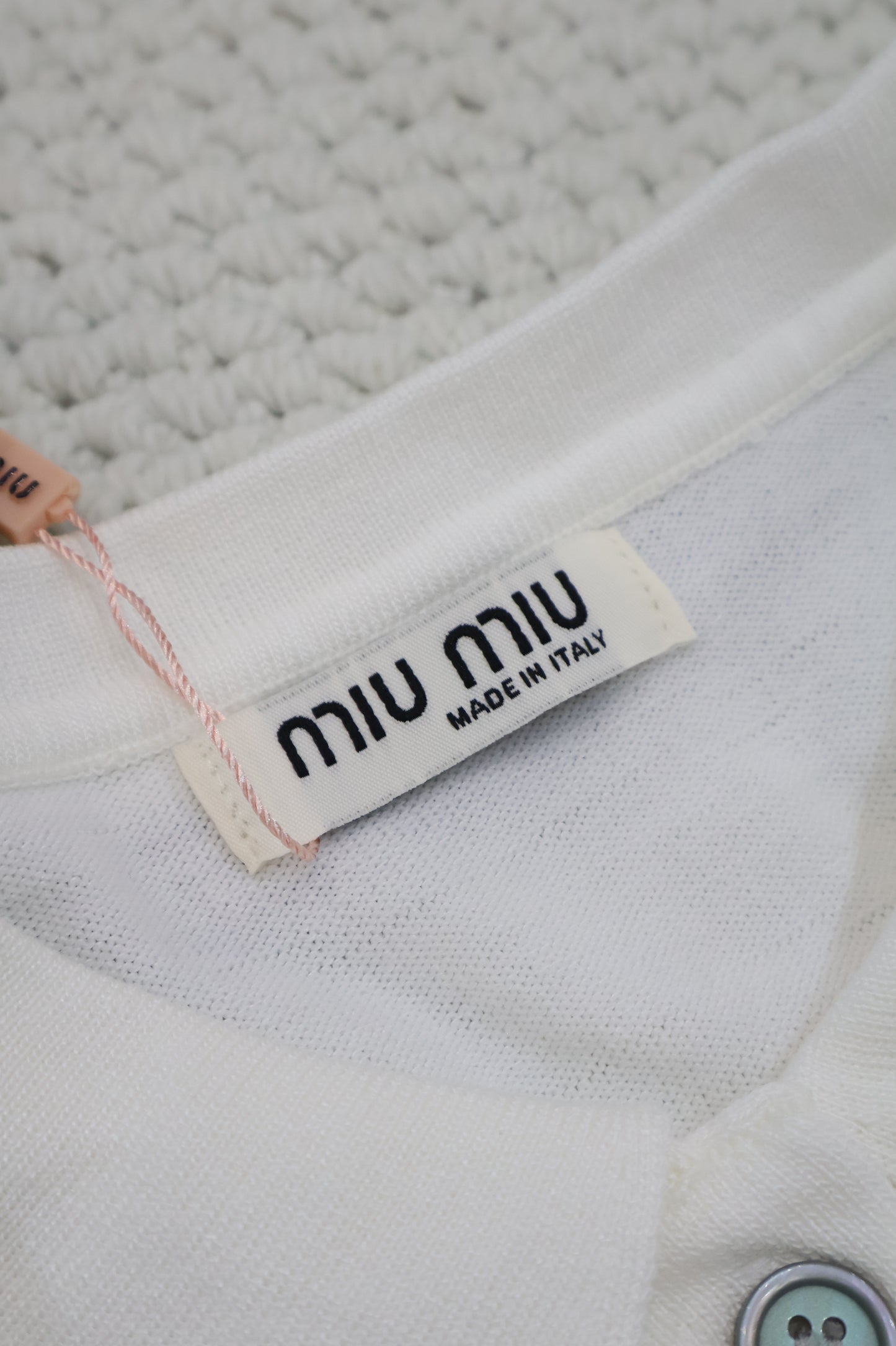 Miu Miu Knitted Top White x Black (Whatsapp for Price & Grade)