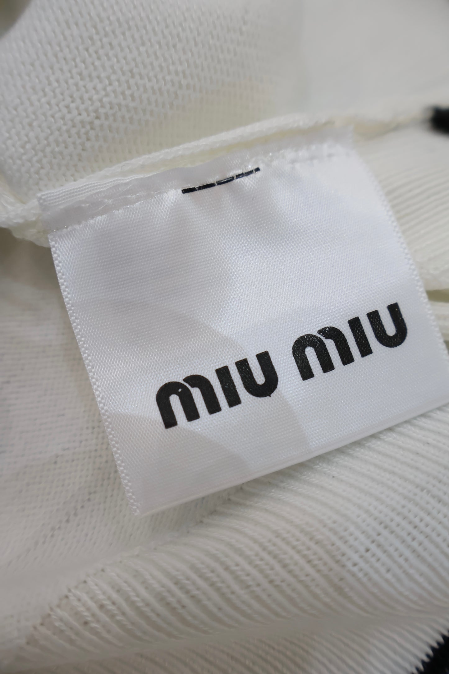 Miu Miu Knitted Top White x Black (Whatsapp for Price & Grade)