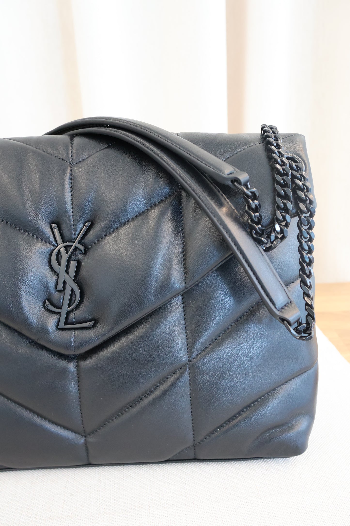 YSL LouLou Puffer Medium in Nappa Leather Black (Whatsapp for Price & Grade)