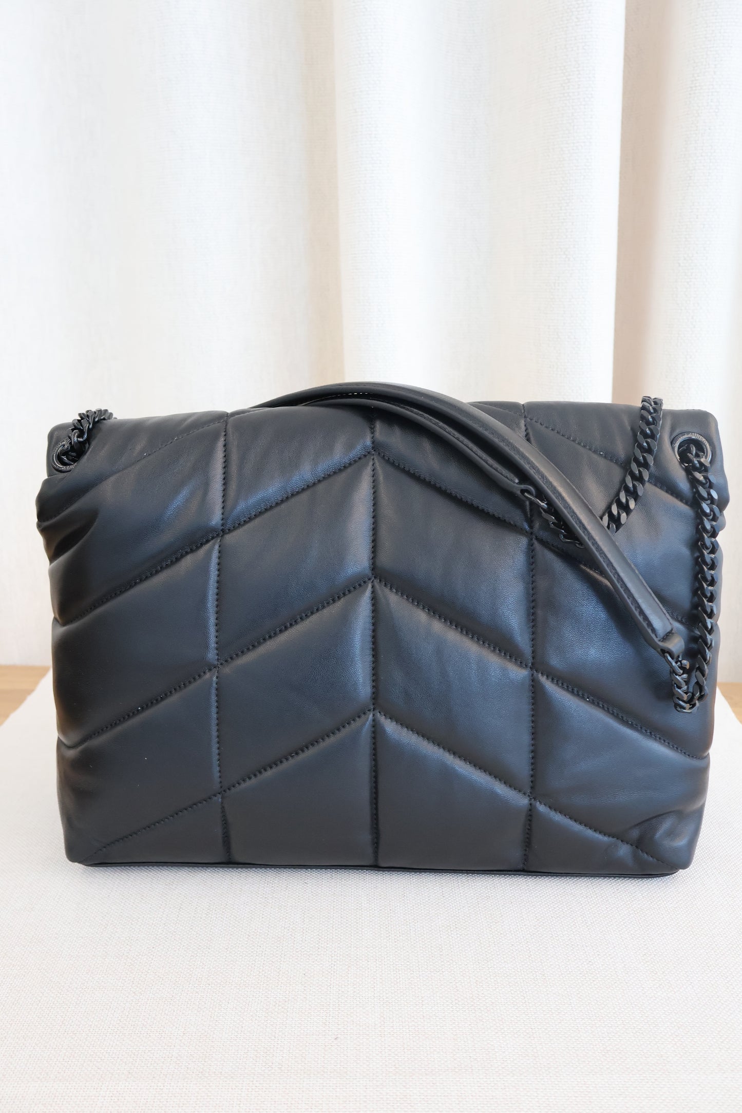 YSL LouLou Puffer Medium in Nappa Leather Black (Whatsapp for Price & Grade)