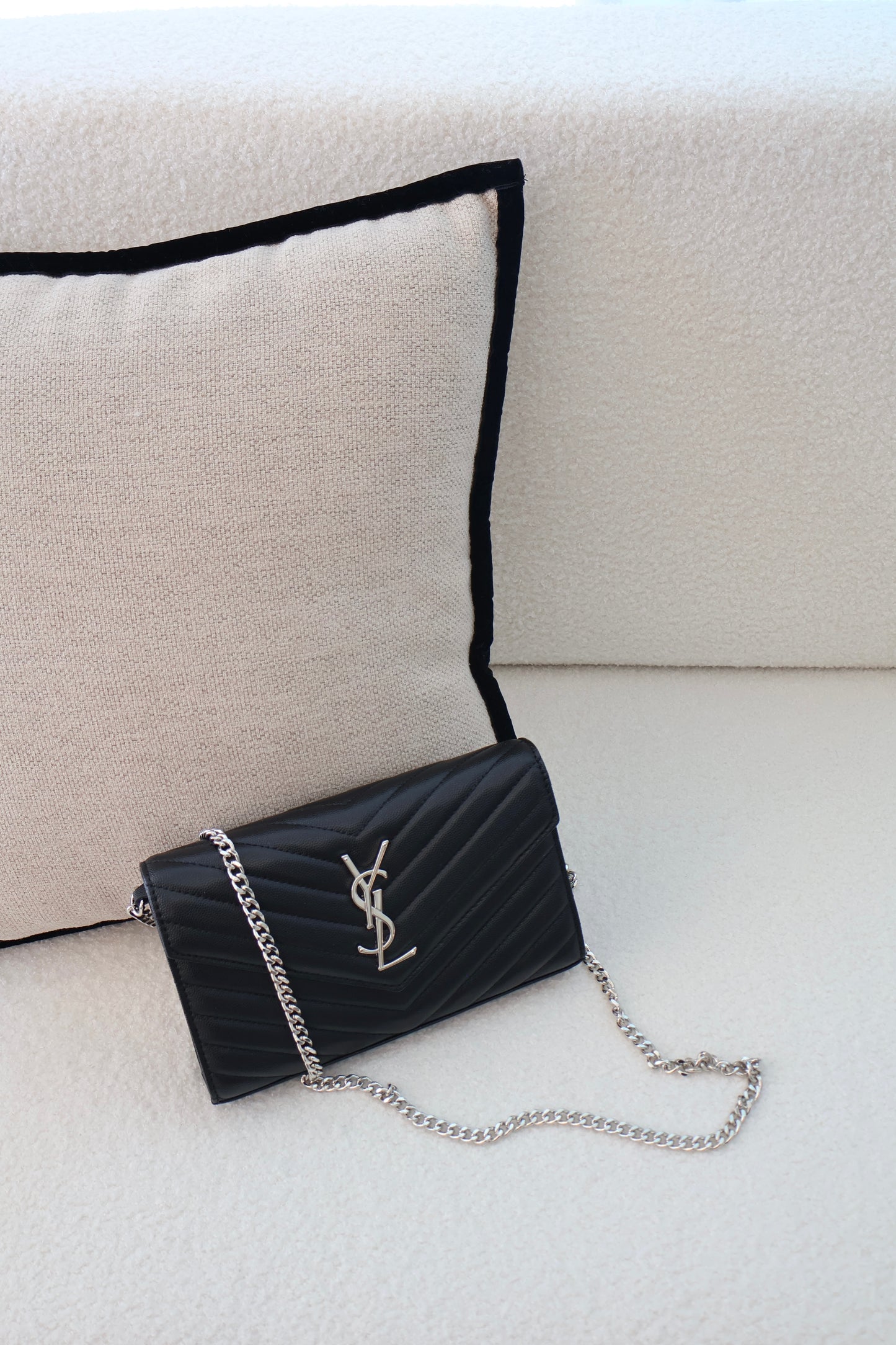 YSL WOC Cassandre Black x Silver Bag (Whatsapp for Price & Grade)