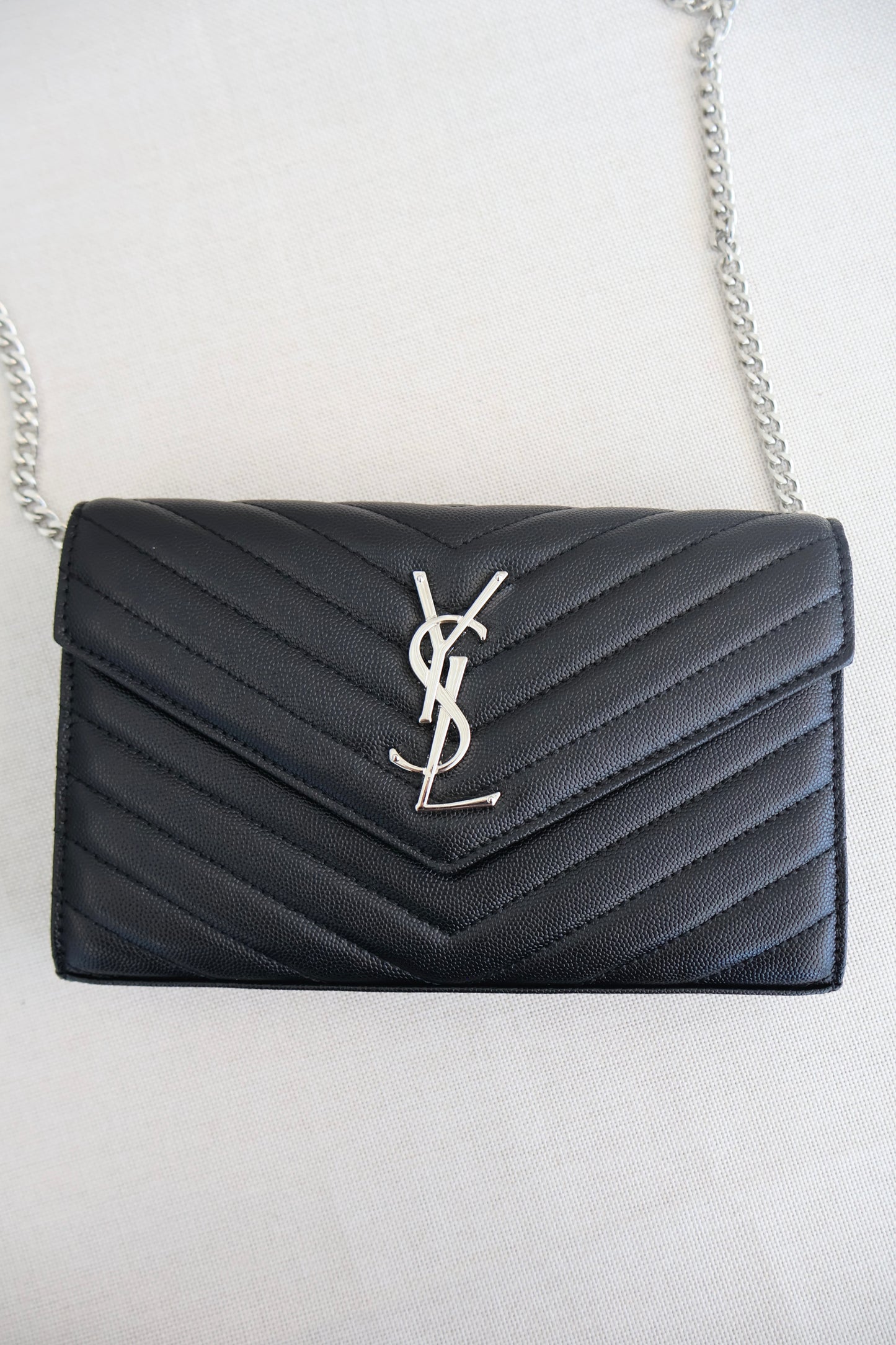 YSL WOC Cassandre Black x Silver Bag (Whatsapp for Price & Grade)
