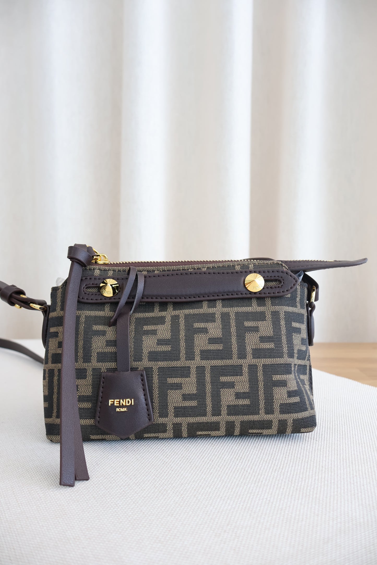 Fendi By The Way Soft Mini Brown FF Jacquard Fabric Mini Bag (Whatsapp for Price & Grade)
