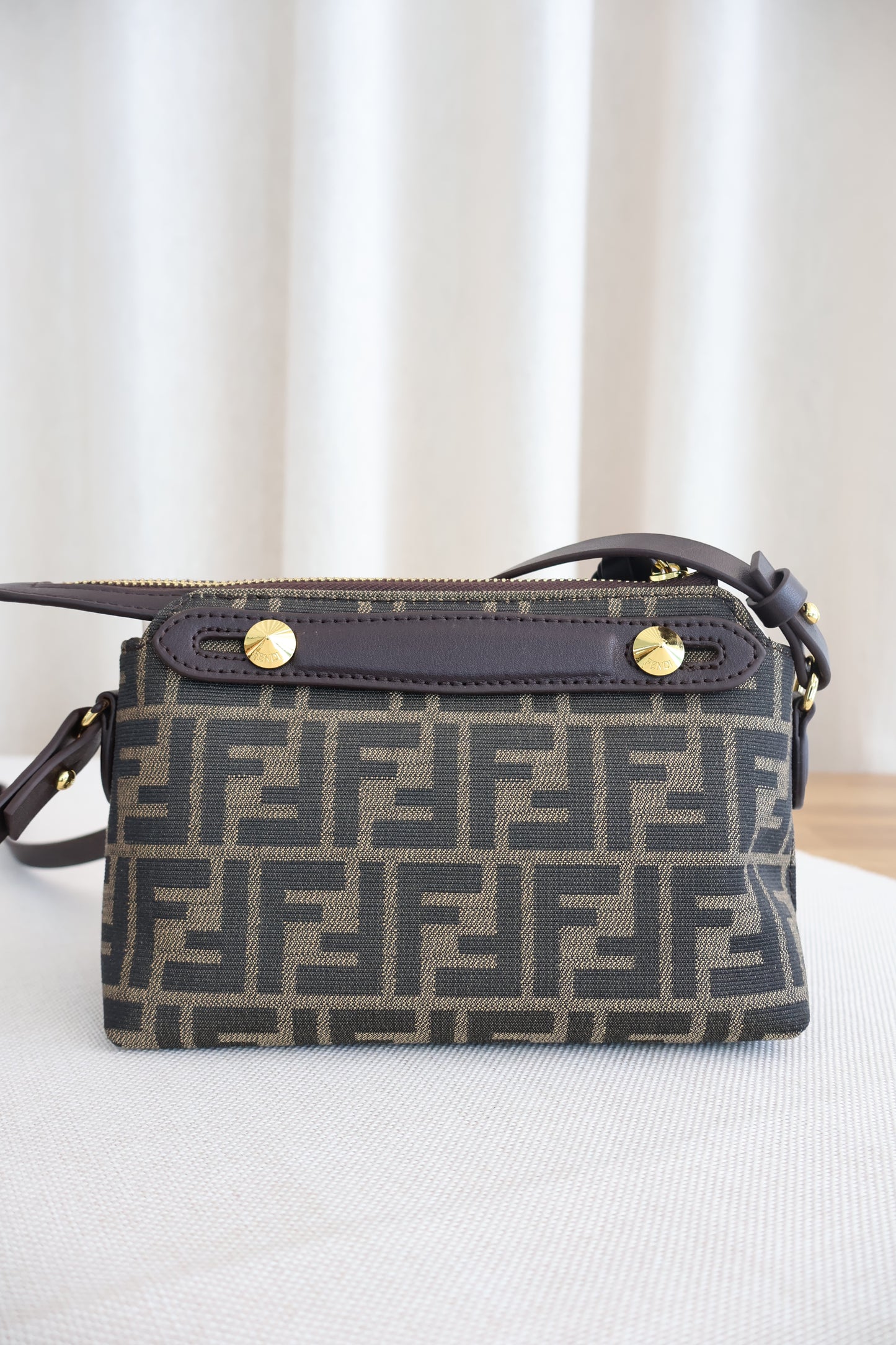 Fendi By The Way Soft Mini Brown FF Jacquard Fabric Mini Bag (Whatsapp for Price & Grade)