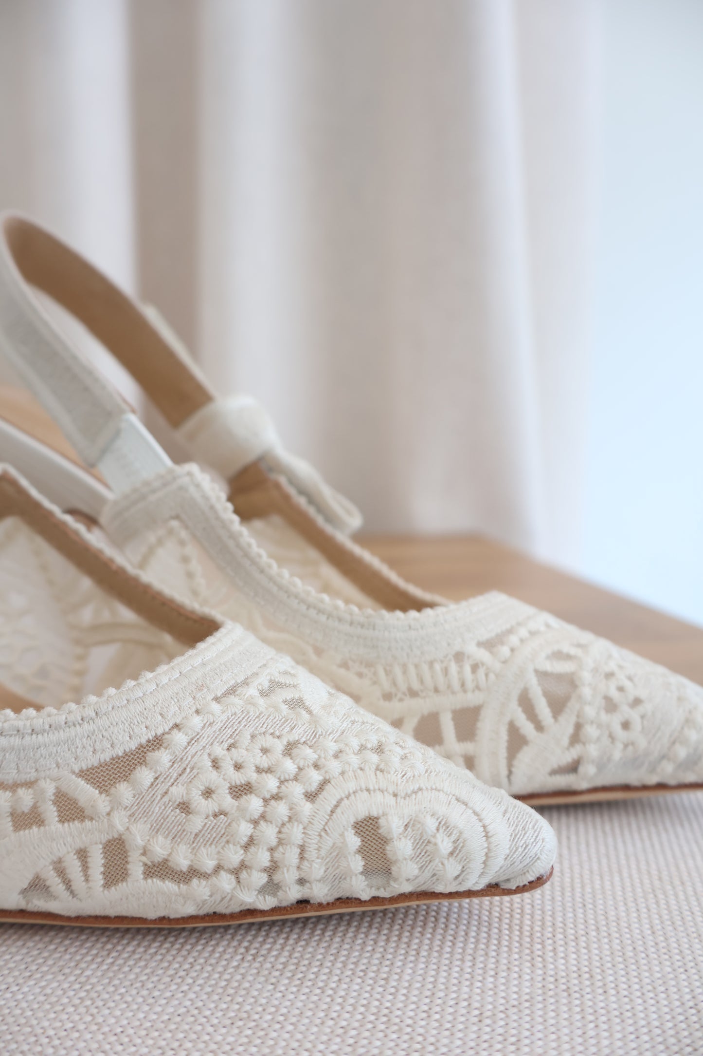 Dior J'adior Slingback Pump White Lace Heels (Whatsapp for Price & Grade)
