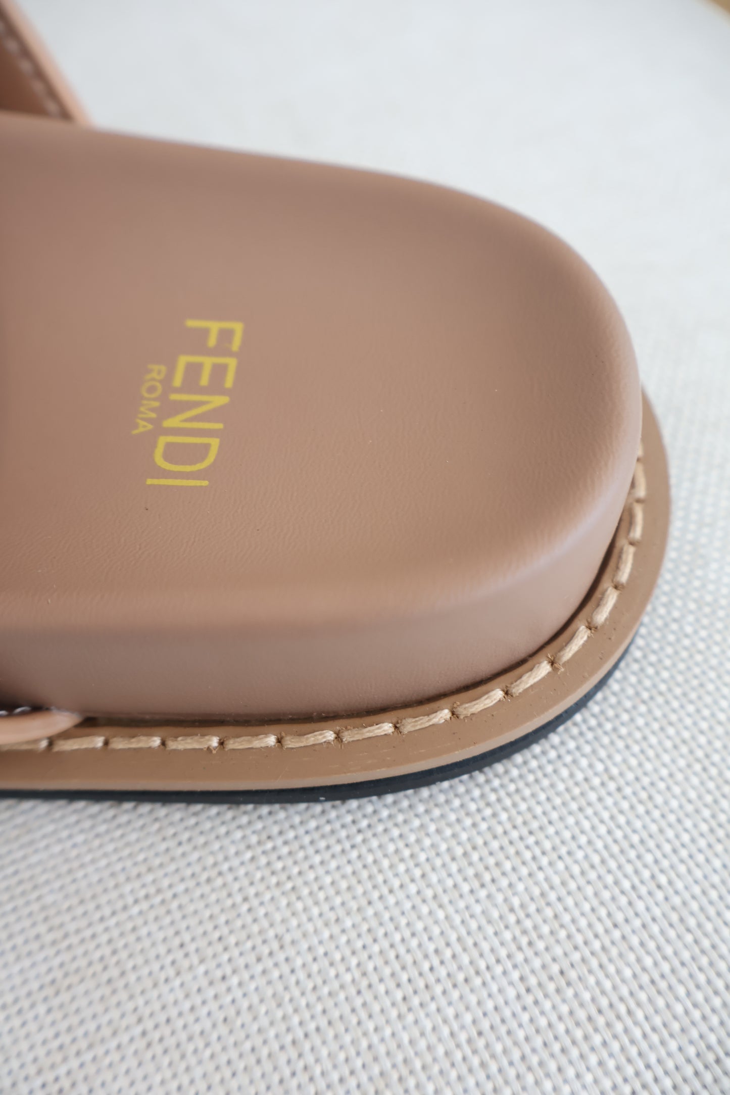 Fendi Feel Slides Brown FF Fabric Slides (Whatsapp for Price & Grade)