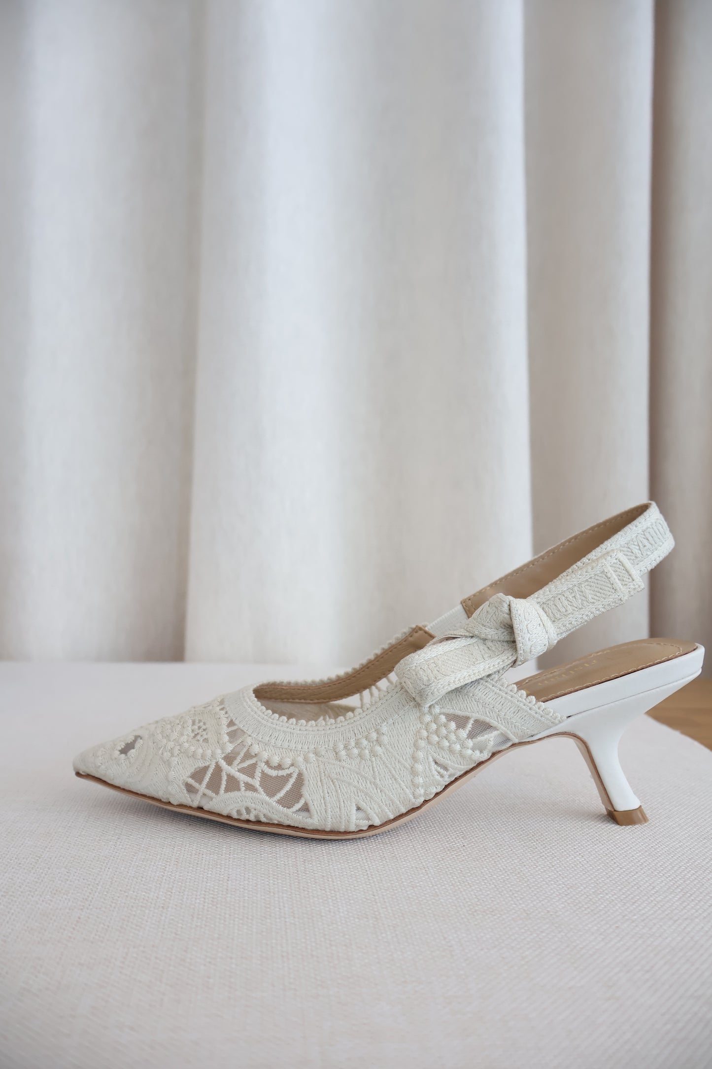 Dior J'adior Slingback Pump White Lace (Whatsapp for Price & Grade)