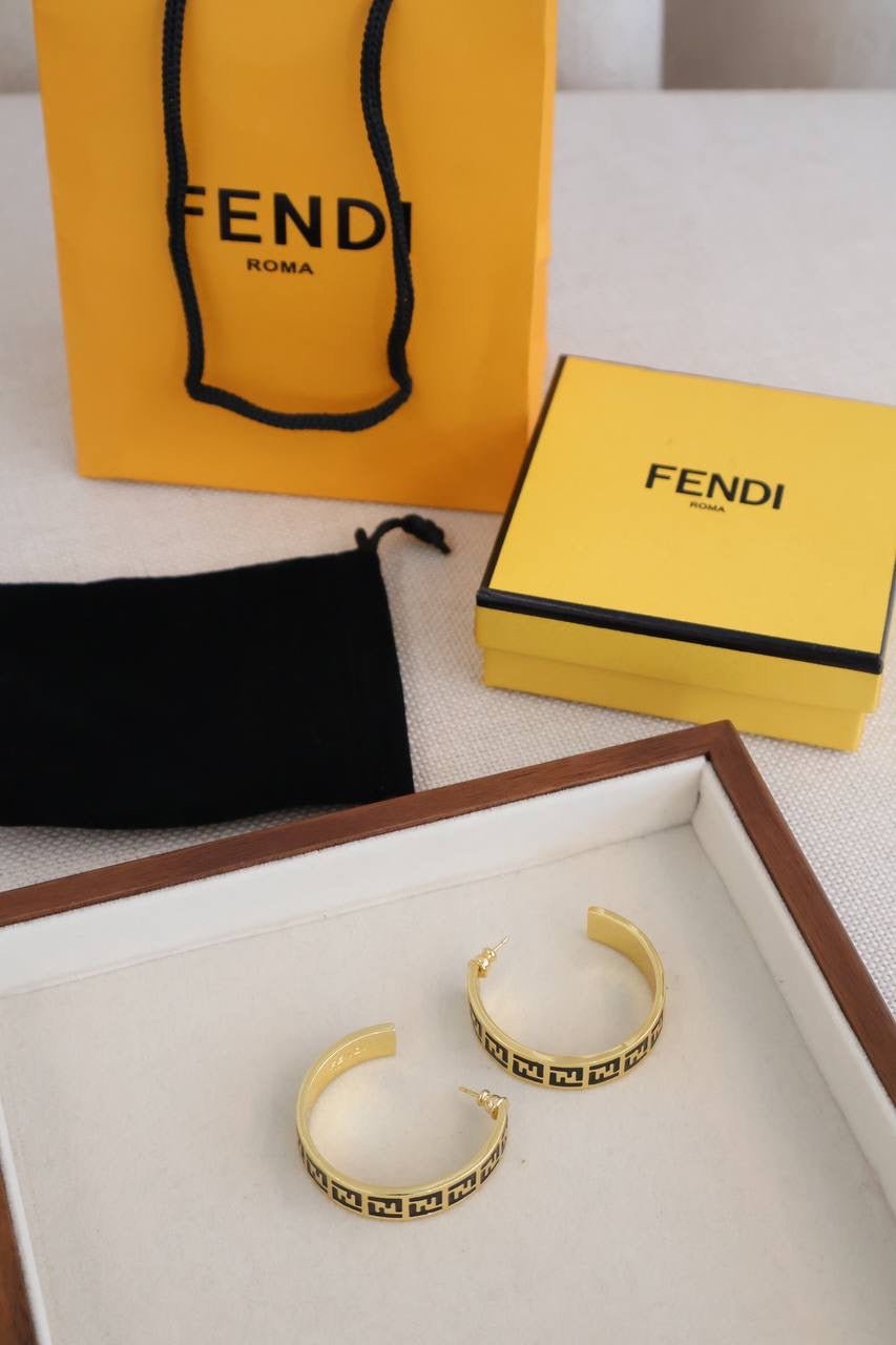Forever Fendi Earrings Gold - Coloured Earrings (Whatsapp for Price & Grade)