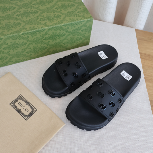 Gucci GG Slides Rubber Black (Whatsapp for Price & Grade)