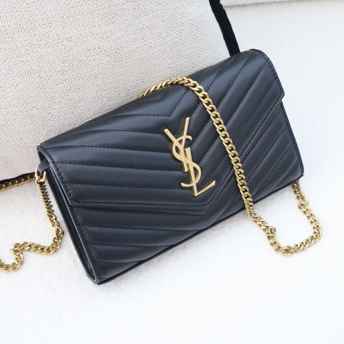 YSL WOC Cassandre Black x Gold Bag (Whatsapp for Price & Grade)