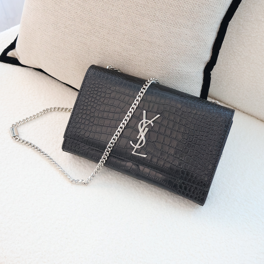 YSL WOC bag Black x Silver Croc Skin (Whatsapp for Price & Grade)