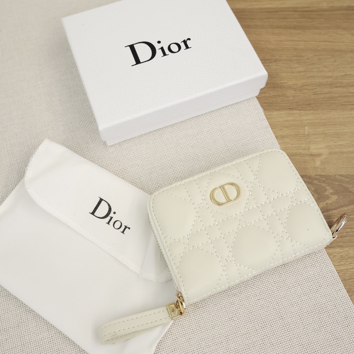Dior White Wallet Lady Dior Voyageur Small Coin Purse (Whatsapp for Price & Grade)