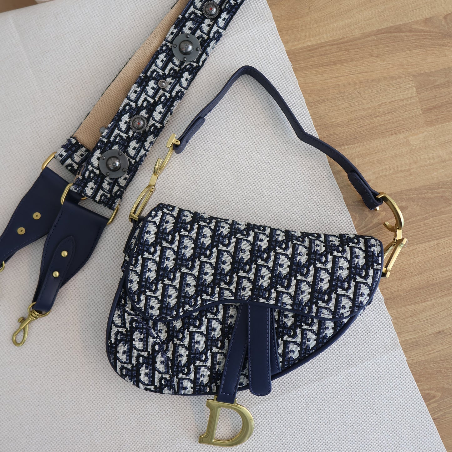 Dior Saddle Bag Blue Dior Oblique Jacquard (Whatsapp for Price & Grade)