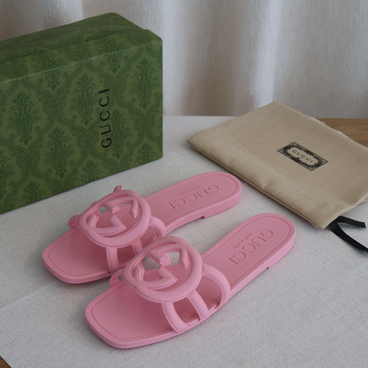 Gucci Pink Jelly Slides (Whatsapp for Price & Grade)